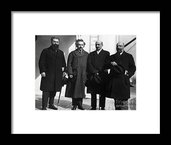 Physicist Framed Print featuring the photograph Famous Zionists Arrive In The United by Bettmann