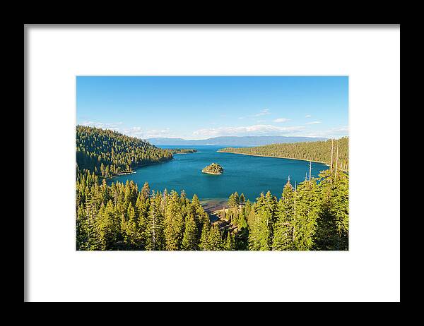 Tranquility Framed Print featuring the photograph Fannette Island In Emerald Bay, Lake by Stuart Dee