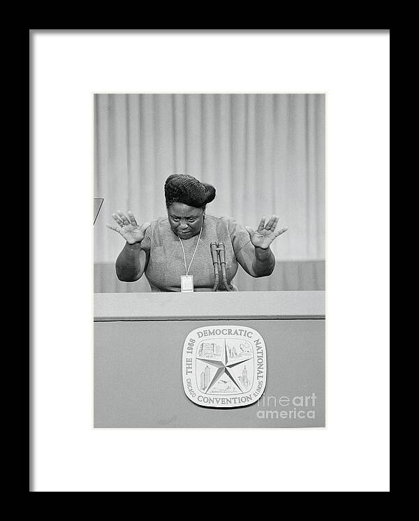 Event Framed Print featuring the photograph Fannie Lou Hamer Using Her Hands While by Bettmann