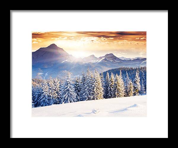 Year Framed Print featuring the photograph Fantastic Evening Winter Landscape by Creative Travel Projects