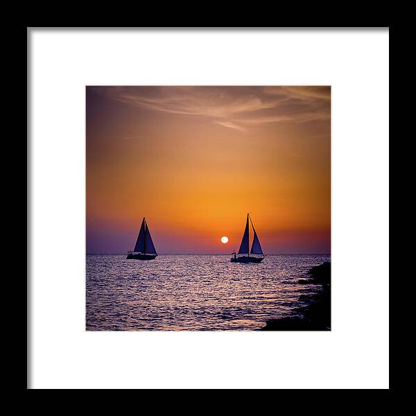 Orange Color Framed Print featuring the photograph Fantastic Sunset by Kertlis