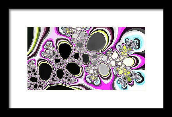 Abstract Framed Print featuring the digital art Fantasy Black Lakes Pink Digital Art by Don Northup
