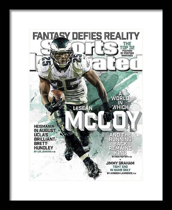 Magazine Cover Framed Print featuring the photograph Fantasy Defies Reality A World In Which Lesean Mccoy And Sports Illustrated Cover by Sports Illustrated