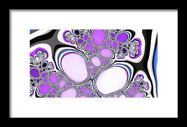 Abstract Framed Print featuring the digital art Fantasy Lakes Purple Abstract Art by Don Northup