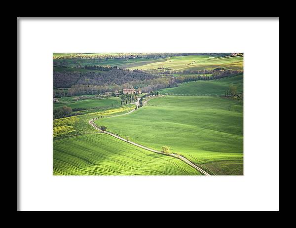 Grass Framed Print featuring the photograph Farm In Tuscany by Cirano83