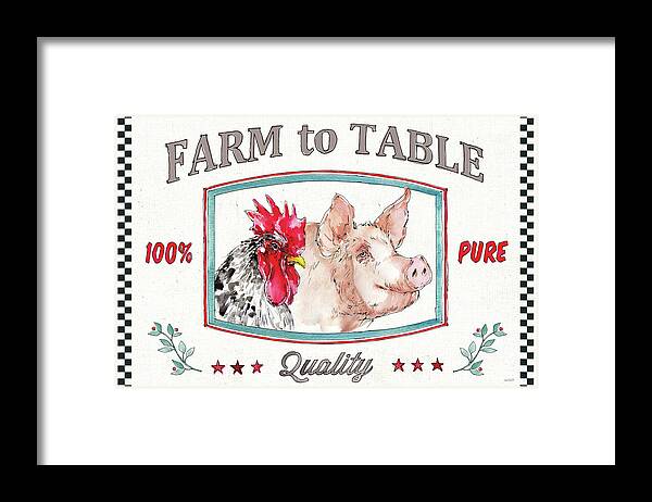 100% Pure Framed Print featuring the painting Farm Signs I by Anne Tavoletti