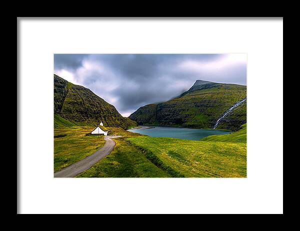 Fog Framed Print featuring the photograph Faroe Island Solitude by Ariel Ling
