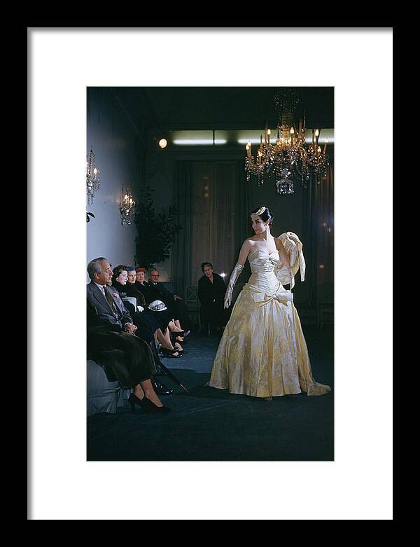 People Framed Print featuring the photograph Fashion At Hartnells by Slim Aarons
