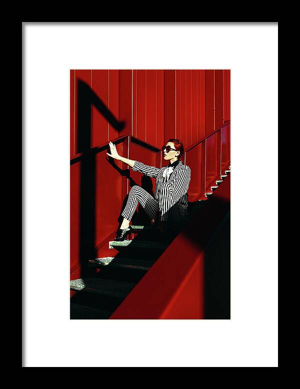 Red Framed Print featuring the photograph Fashion Geometry by Ruslan Bolgov (axe)