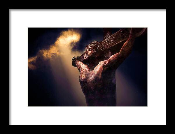 Jesus Christ Framed Print featuring the photograph Father, Into Your Hands I Commend My Spirit by Donna Kennedy