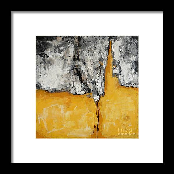 Abstract Framed Print featuring the painting Fault lines SQSF63i2 by Emerico Imre Toth