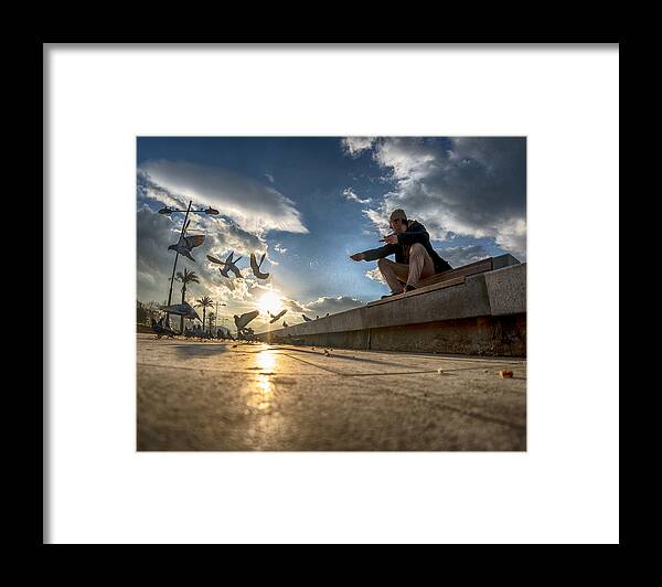 Seaside Framed Print featuring the photograph Feeding The Seagulls by Bari
