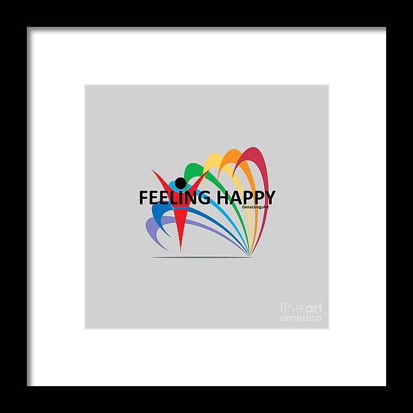  Framed Print featuring the digital art Feeling Happy by Gena Livings