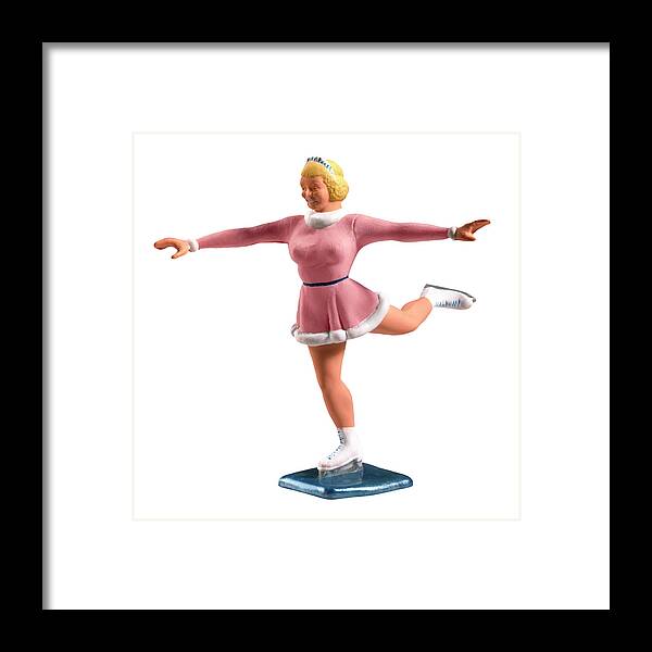 Activity Framed Print featuring the drawing Female Ice Skater by CSA Images