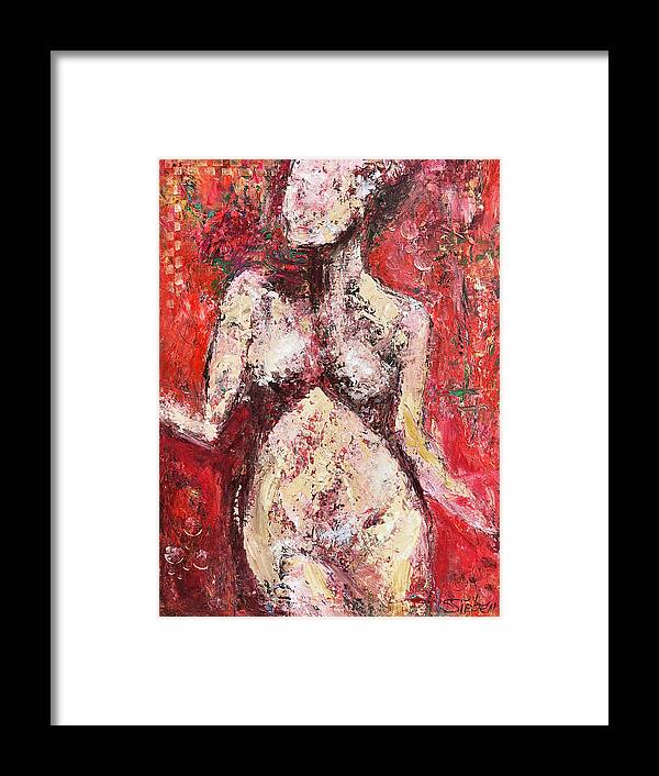 Nude Framed Print featuring the painting Female Nude by Sharon Sieben