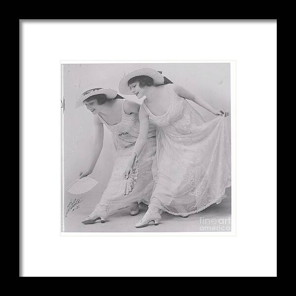 People Framed Print featuring the photograph Femininely Dressed Dolly Sisters Bowing by Bettmann