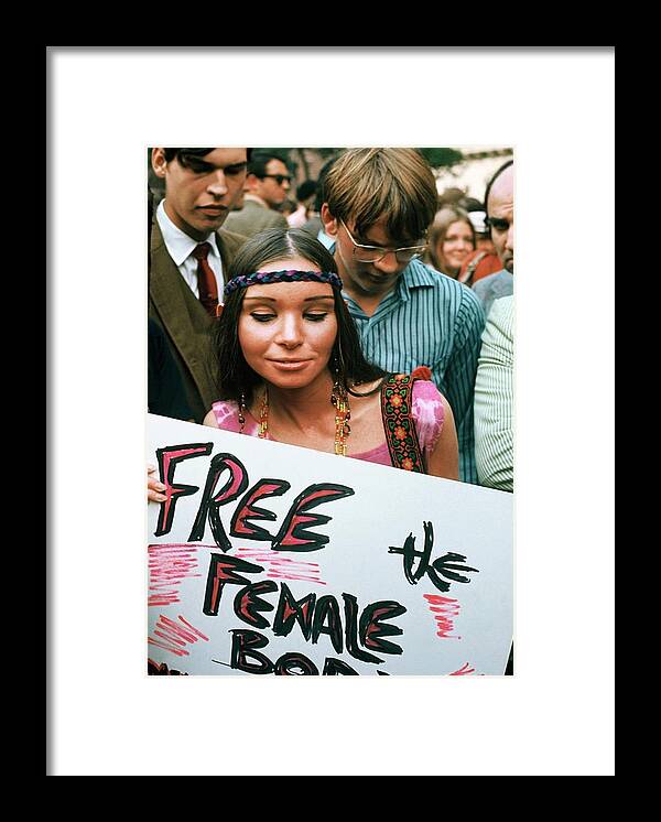 Protest Framed Print featuring the photograph Feminist Demonstration In New York In by Keystone-france