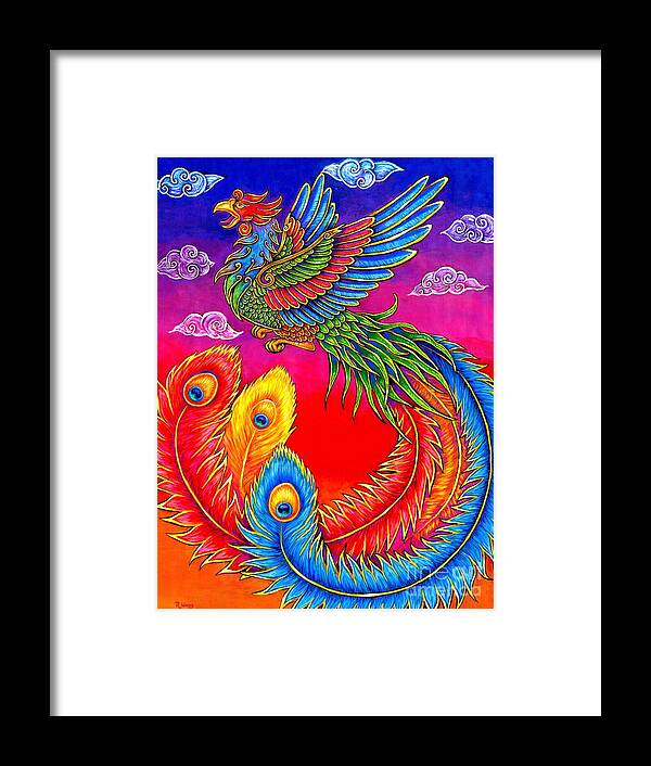 Chinese Phoenix Framed Print featuring the painting Fenghuang Chinese Phoenix by Rebecca Wang