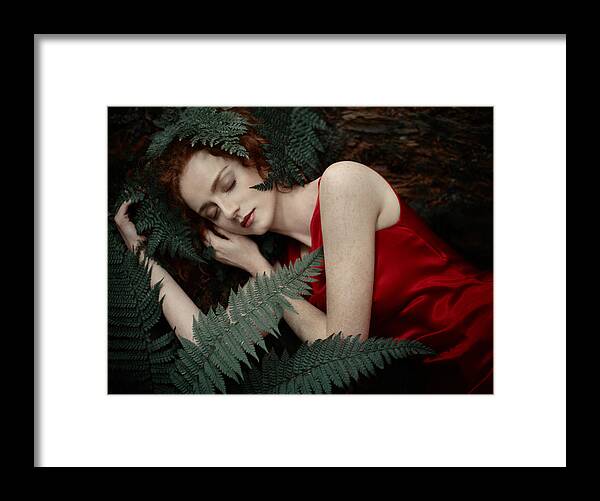 Woman Framed Print featuring the photograph Fern Fairy by Magdalena Russocka