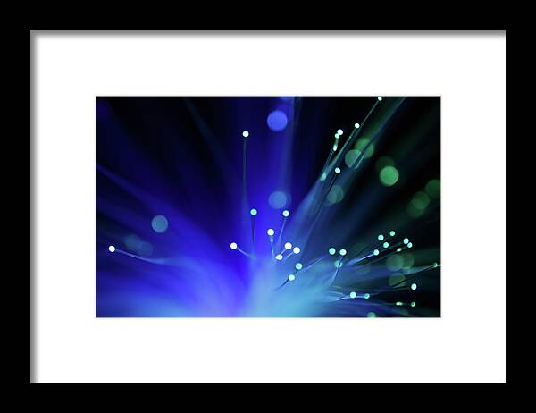 Internet Framed Print featuring the photograph Fiber Optics - Larg by Pictafolio