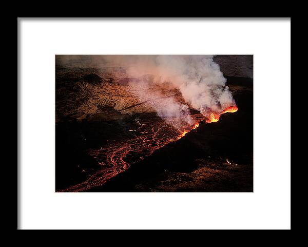 Volcano Eruption Framed Print featuring the photograph Fiery Veins Of The Earth by Wei (david) Dai