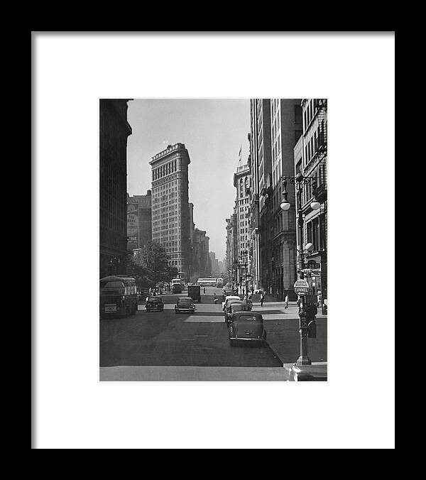 1950-1959 Framed Print featuring the photograph Fifth Ave. And The Flatiron Bldg by George Marks