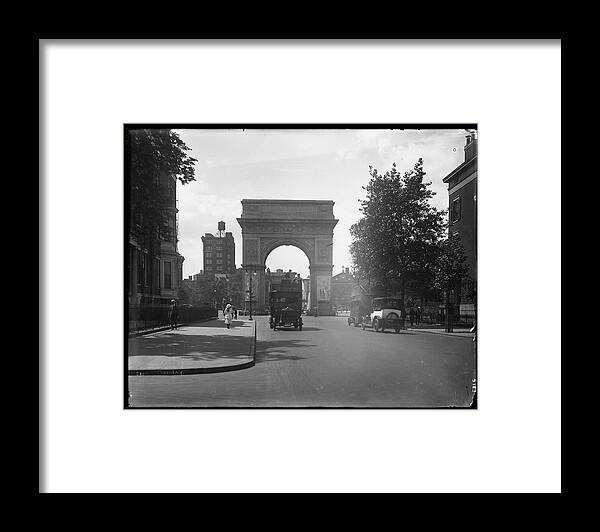 Pedestrian Framed Print featuring the photograph Fifth Avenue Near 8th Street by The New York Historical Society