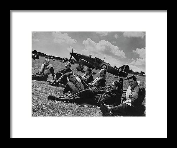 Grass Framed Print featuring the photograph Fighter Pilots by Fox Photos