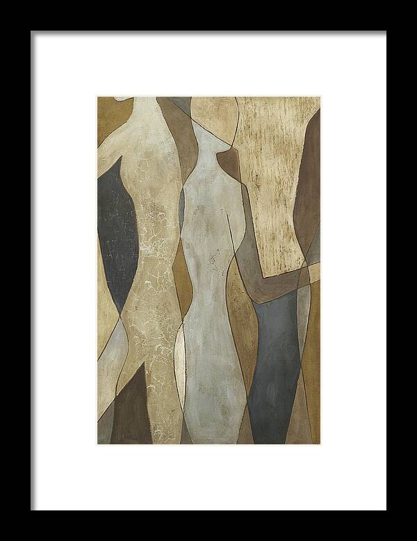Abstract Framed Print featuring the painting Figure Overlay II by Megan Meagher