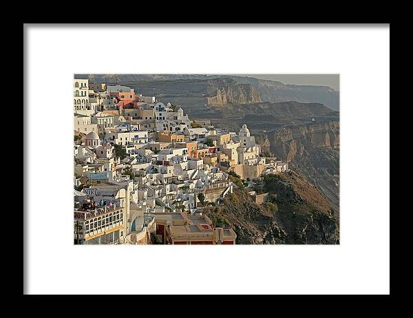 Santorini Framed Print featuring the photograph Fira, Santorini, Greece by Richard Krebs