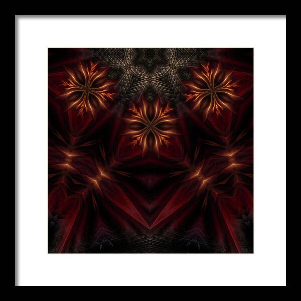 Fire Framed Print featuring the digital art Fire Cross M3P by Rolando Burbon