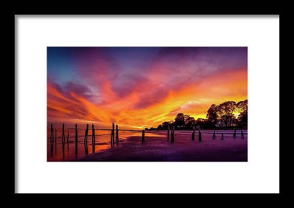 Sunset Framed Print featuring the photograph Fire on the sky by Lilia D