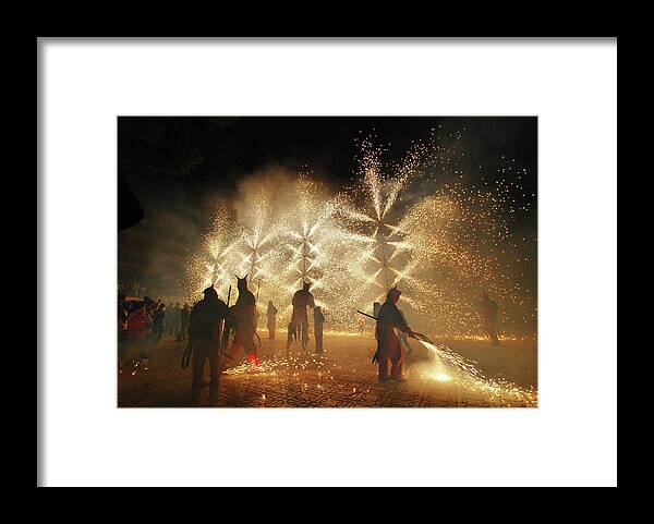Firework Display Framed Print featuring the photograph Fireworks by All Kind Of Things In Photo