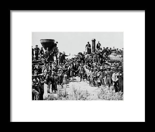 Usa Framed Print featuring the photograph First Opening of the Transcontinental Railroad - 1869 by Doc Braham