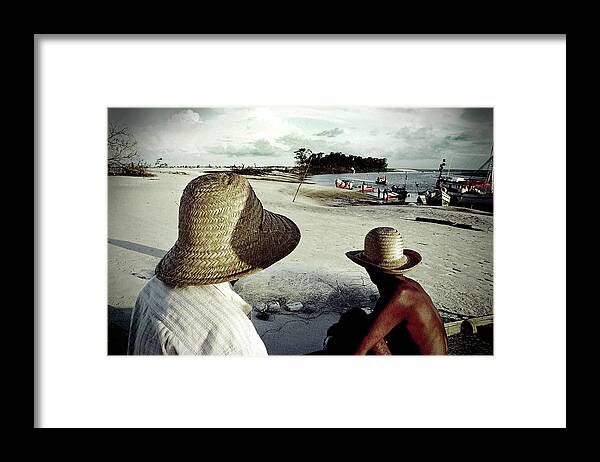 People Framed Print featuring the photograph Fishermen In Ajuruteua, Brazil by Ricardo Lima