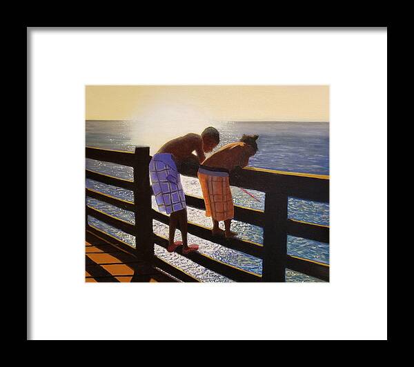 Fishing Framed Print featuring the painting Fishing by Karyn Robinson