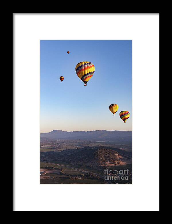 Hot Air Balloon Framed Print featuring the photograph Five Balloons by Ana V Ramirez