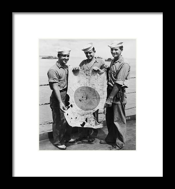 Young Men Framed Print featuring the photograph Flag For Target-practice by Fpg