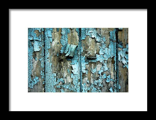 Weathered Framed Print featuring the photograph Flakes of Blue by Hakon Soreide
