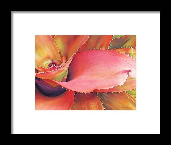 Watercolor Painting Framed Print featuring the painting Flamenco Whorl by Sandy Haight