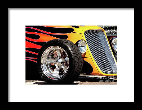 Hot Rod Framed Print featuring the photograph Flames by Terri Brewster