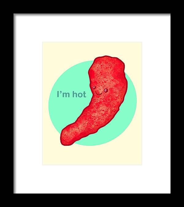 Cheeto Framed Print featuring the drawing Flamin Hot by Ludwig Van Bacon