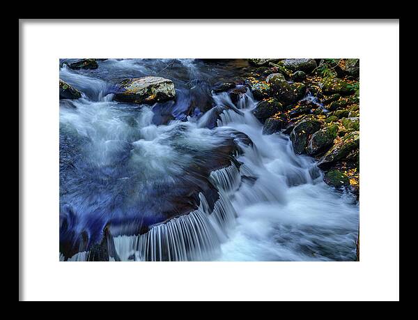 Fall Colors And Waterfall Framed Print featuring the photograph Flat Rock Cascade by Johnny Boyd