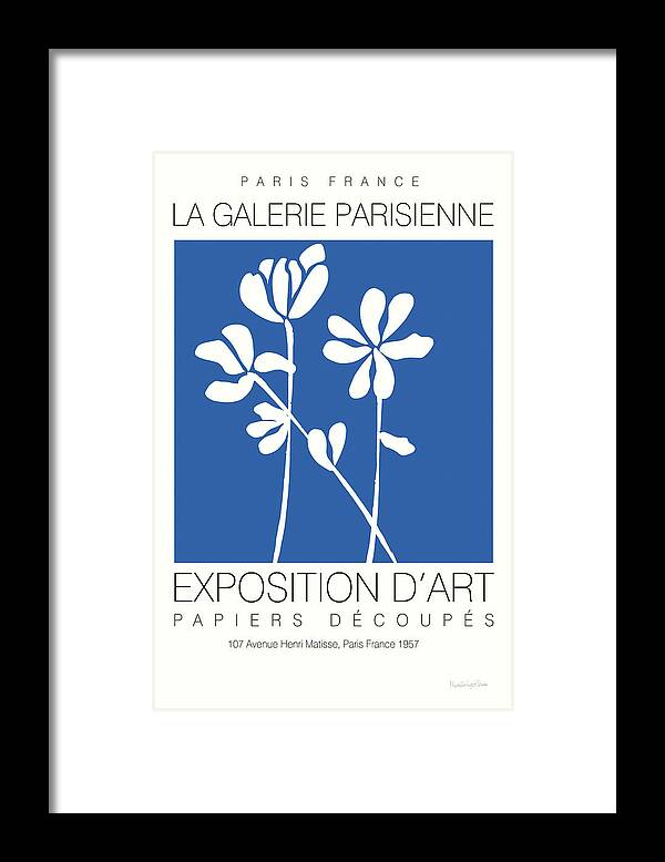 Black Framed Print featuring the painting Fleurs De Matisse II by Mercedes Lopez Charro