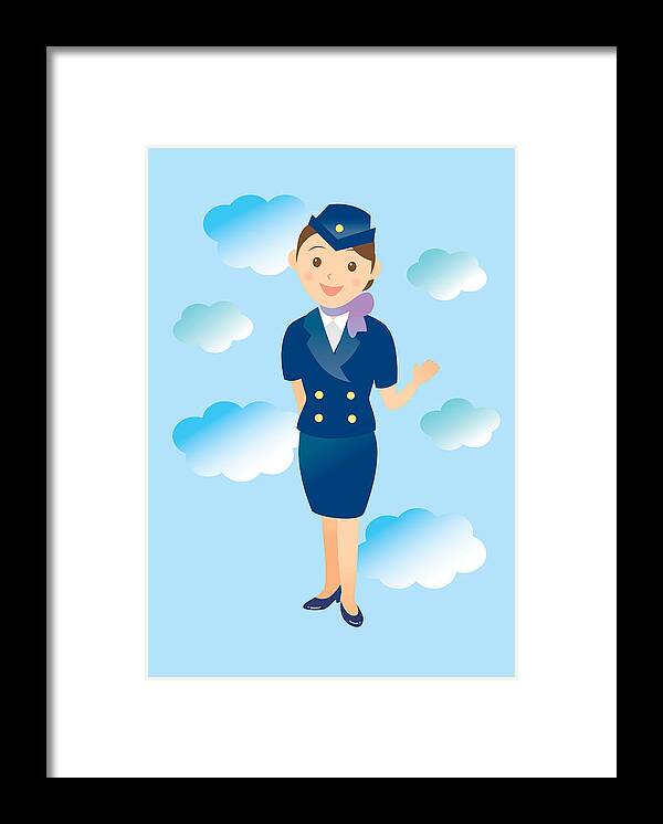 Working Framed Print featuring the digital art Flight Attendant by Moonbase/amanaimagesrf