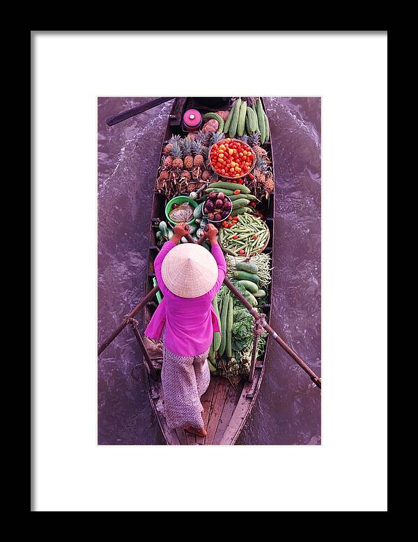 Outdoors Framed Print featuring the photograph Floating Markets, Mekong Delta, Vietnam by John W Banagan
