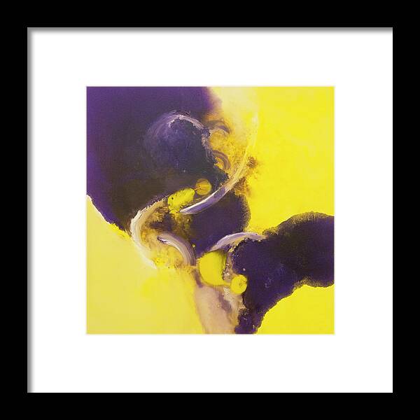 Flood Of Purple And Yellow Framed Print featuring the painting Flood Of Purple And Yellow by Aleta Pippin