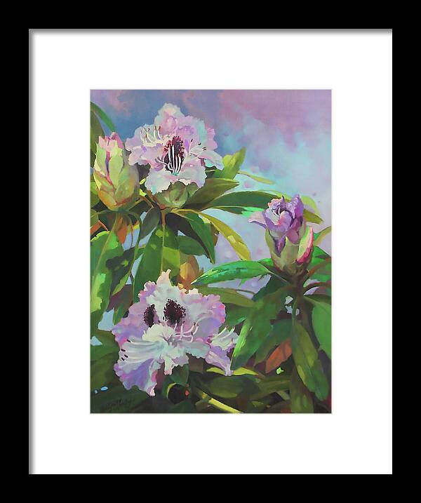 Flowers Framed Print featuring the painting Rhododendrons by Carolyne Hawley