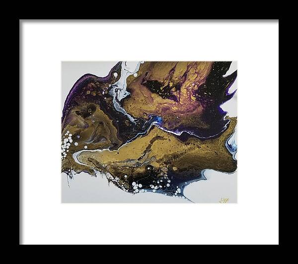 Abstract Framed Print featuring the painting Flourish by Allison Fox