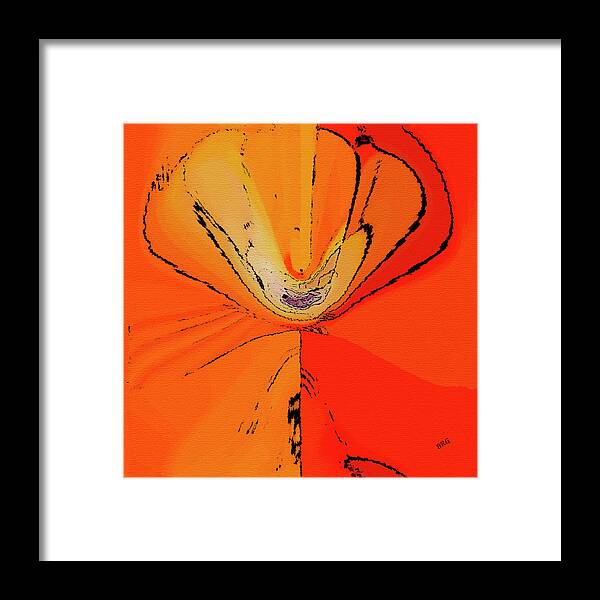 Floral Abstract Framed Print featuring the digital art Flower I by Ben and Raisa Gertsberg